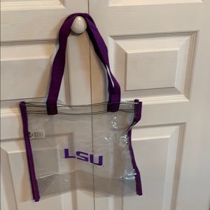 LSU clear tote bag